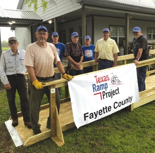 Fayette County Texas Ramp Project volunteers recently built this 36 ft. ramp on Five Mile Creek Rd. near Flatonia.