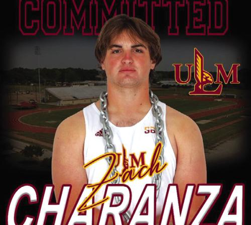 Flatonia’s Zach Charanza has accepted an offer to throw discus for the University of Louisiana-Monroe track team.