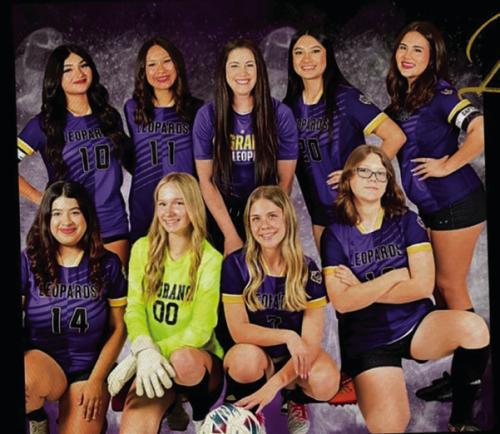 Eight La Grange girls senior soccer players played in their final match Friday at home, including: Brisa Angel, Natalie Orona, Analia Gonzalez, Bianca Veitch, Yanira Galvan, Jena Jobb, Phoebe Tucker, Hillary Jahn, all pictured above with head coach Lauren Hubbert.