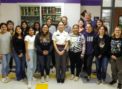 West Point Cadet Hillary Bellah Speaks to the La Grange Leo Club