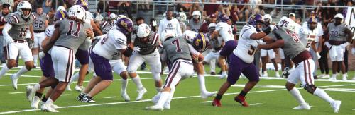 Members of the La Grange offensive line really dominated Cameron Friday. Photo by Jeff Wick