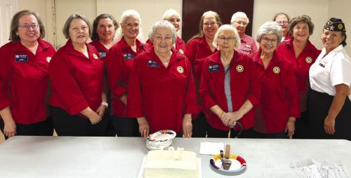 As with any celebration, the Auxiliary members all enjoyed cake as shown.