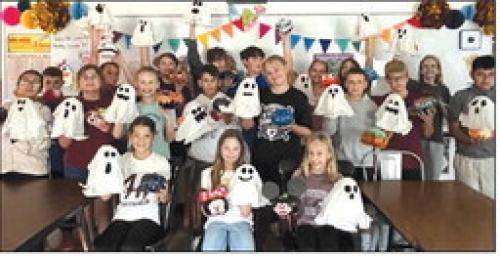 FISD sixth grade art students got 'ghouly' with their cheesecloth ghosts.
