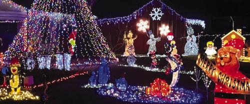 The Malota home all lit up for Christmas.