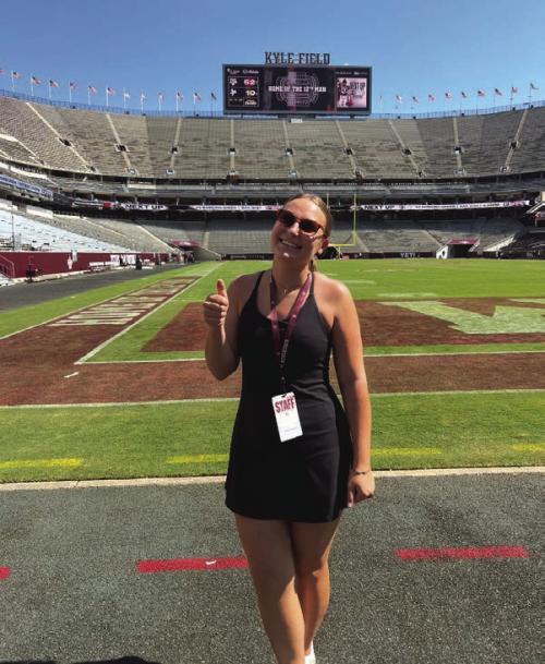 Katherine Bruns, a 2022 graduate of Flatonia High, has been working for over a year for 12th Man Creative, the dedicated branding, digital and social media group of Texas A&amp;M Athletics.