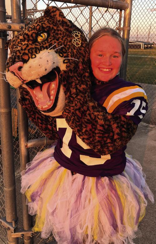 Freshman Julia Melton is the La Grange mascot Lulu the Leopard. Photo by Jeff Wick