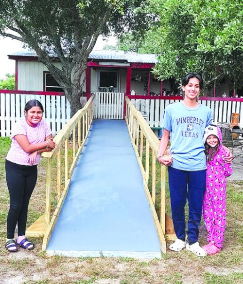 Ramp Volunteers Paint Ramp