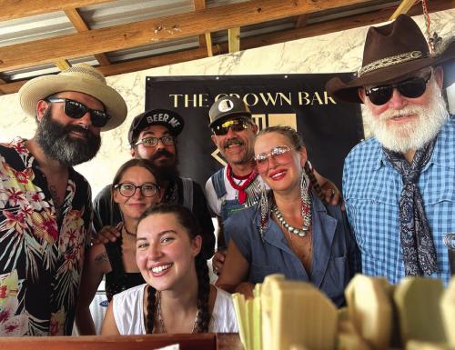 Beth Johnson, second from right, and her “Crowne Halles Crew.”