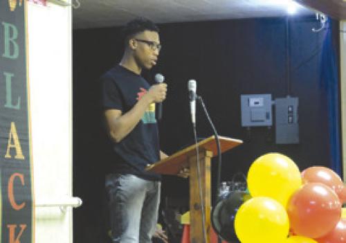 Ja’kele Houston was one of several local youth who read pieces of poetry during the program.