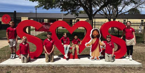 New Sign Goes up at Sacred Heart School