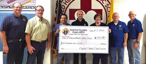 KCs Donate to Sacred Heart School