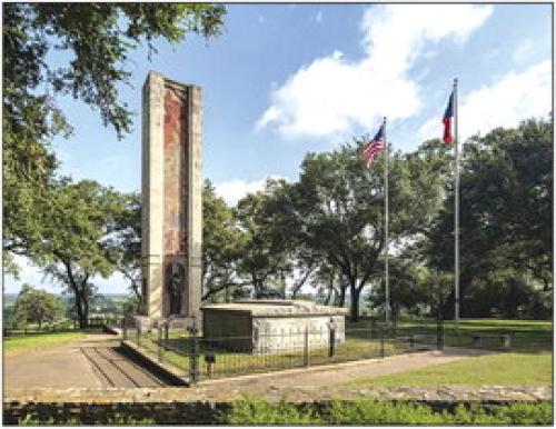 This monument on the bluff overlooking La Grange marks the tomb of the men that died during the Dawson Massacre of September 1842 and the Mier expedition of November 1842, also known as the “black bean” incident.