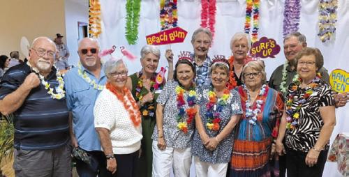 A number of Winchester residents started celebrating the Fayette County Fair on Thursday by attending the Senior Day at the KC Hall in La Grange. Pictured here are (front) Rhoda Gersch, Linda Dunk, Bobbie Hajek, Elizabeth Kipp and Darline Kaiser, (back) Bill Karisch, Sherwood Gersch, Pat Karisch, Marceil Prestridge Evelyn Parker and Ronnie Kaiser.