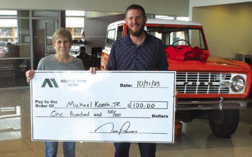 Koeth Wins $100 Football Jackpot