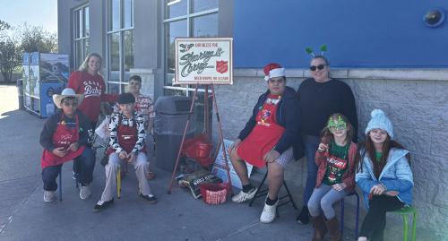 La Grange special education teacher Jeannette Sullivan, special education director Codi Kadlecek and LGISD students got the chance to give back over the Christmas holidays by ringing the bell for the Salvation Army.