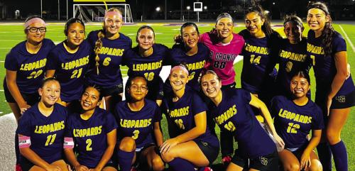 The La Grange girls soccer team after their victory Monday night over Giddings.