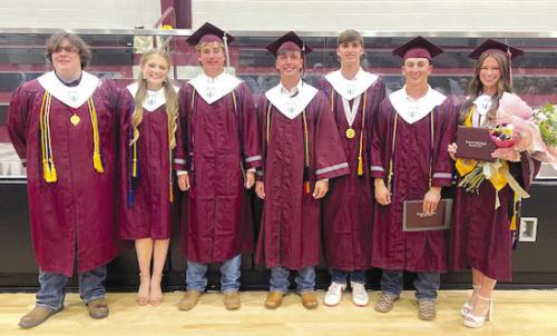 2025 Lions Club Scholarship recipients: (from left) Johnathon English, Zackery Meier, Reagan Moreau, Lawson Fritsch, Brody Dooley, Easton Jaeger, Jack Lemaire and Harper Mau.
