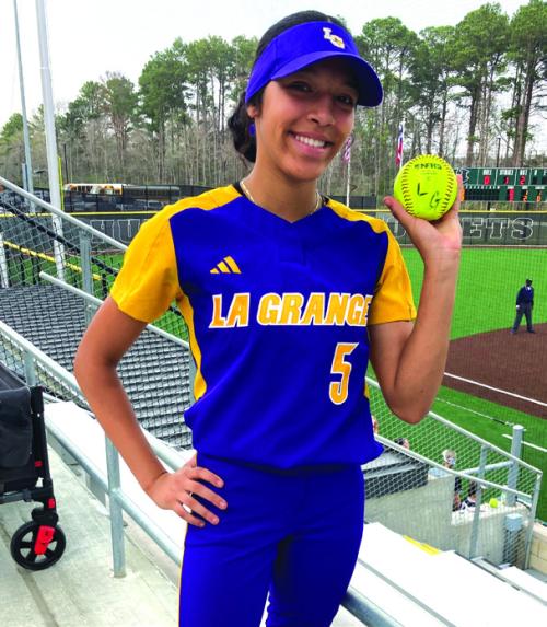 The tourney started Thursday with a bang as La Grange’s Iylah King, above, no-hit Huntsville in a 2-0 win.