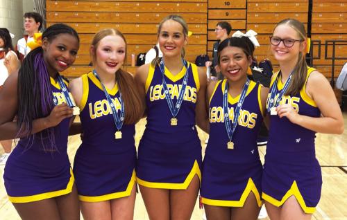 La Grange had five girls earn All- American cheerleader designations and an All- American mascot (Freshman-Julia Melton). Shown above are the cheerleaders who earned All-American: Jace Baptiste, Caleigh Brock, Clara Bundick, Kaylee Soto and Haedyn Cooper.