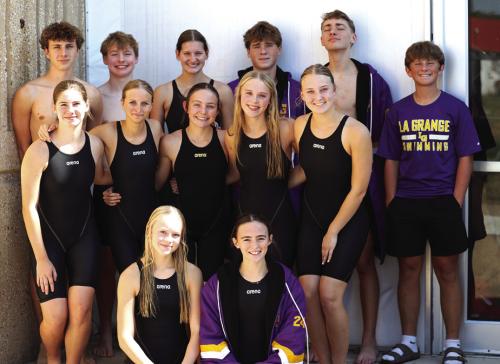 Members of the La Grange High School Swim team.