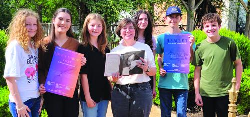 Left to right: Remi Denham, Carolina Lira, Delilah Citzler, Director Robin Grace Soto, Sofia Meneses, Holden Mikulin, Fallon Miller, and not pictured MaeBess Huette. Photo by Tammy Browning