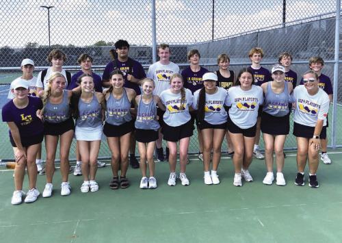 The members of the La Grange team tennis squad qualified for the program’s first-ever playoff this season.