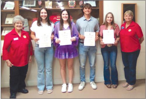 American Legion, Auxiliary Announce Scholarship Recipients