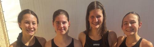 The La Grange Girls 400 meter relay competitors – left to right – Eleanor Carey, Makenna Emmel, Elana Supak and Adysen Janacek.