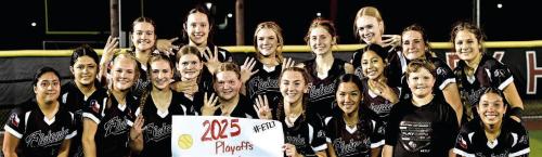 The Flatonia girls softball team after Saurday’s regional semifinal victory.