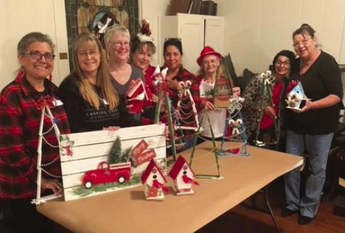 Jackie Harker, Nancie Blair, Ann Ivy, Sherri Ray, Diana Wilson, Arlene Ray, Evette Garza, Debra Schwartzenburg, Maria Castellanos and hostess Karen Jacobs participated in the 1st Annual Muldoon Craft Party.
