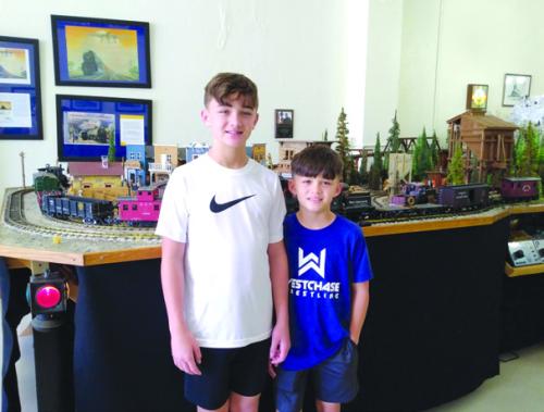 Kathy Chlumsky’s grandsons at the Train Musuem in Flatonia.