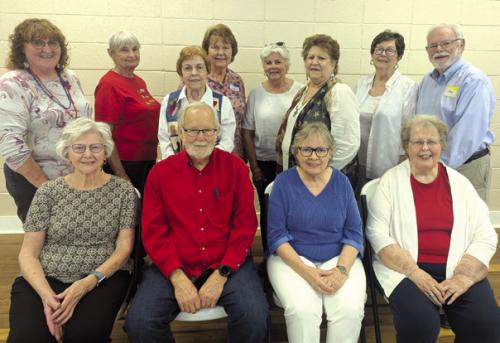 Officers front from left: Vice President Marilyn Spillane, President Phil Oestreich, Secretary Helen Oestreich, Treasurer Liz Tannler; back row: Becky Snyder, Peggy Pfeiffer, Mary Vasek, Dana Sternadel, Paula Luther, Carol Svrcek, Janet Moerbe, Larry Jackson.