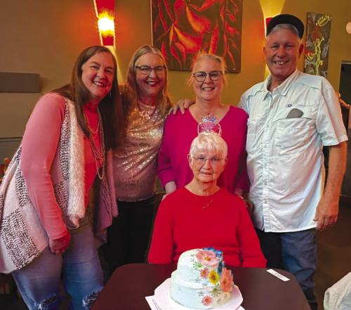Virginia Tappe’s birthday celebration with Dana and Darrell Kulak, Beth Field and April Pospisil.