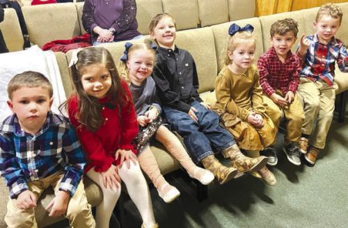 Pre-K3 Left-Right: Bentley Bryan, Camilla Oviedo, Lily Zapalac, Cooper Zapalac, Taylor Urban, Ramsey Urban, Austin Johnson. Not pictured: Aurelio Carrillo and Wrenn Jahn.