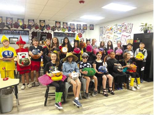 Creatively decorated pumpkins for the Harvest Carnival courtesy of FISD 6th graders.