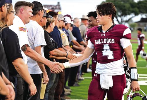 Flatonia High School honored Fayette County’s First Responders Friday night before kickoff. Photo by Stephanie Steinhauser