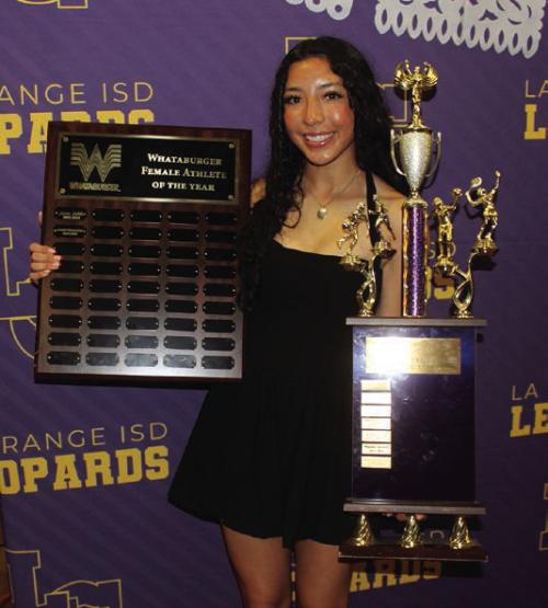 La Grange’s Landri Hernandez won both the Whataburger Female Athlete of the Year Award and the La Grange Business and Professional Women’s Female Athlete of the Year Award.