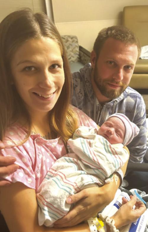 Nancie and Billy Blair’s newest great grandson, Luke Simpson and his parents.