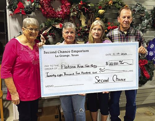 Second Chance Donates $28,500 To the Flatonia Area Food Pantry