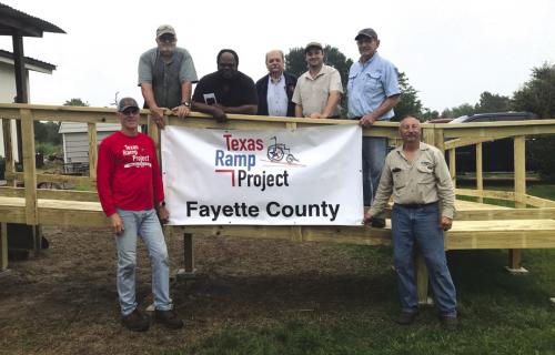 Ramp Volunteers Build in Round Top