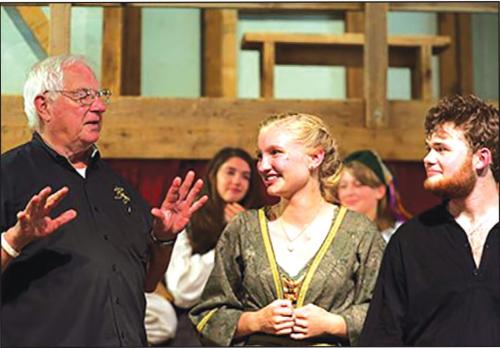 James Ayres instructs actors in the Shakespeare at Winedale program.