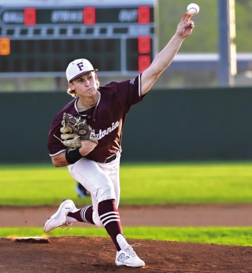 Flatonia senior Titan Targac pitched a great game Saturday for the Bulldogs, striking out 19 over 7 2/3 innings against Shiner. Photo by Stephanie Steinhauser