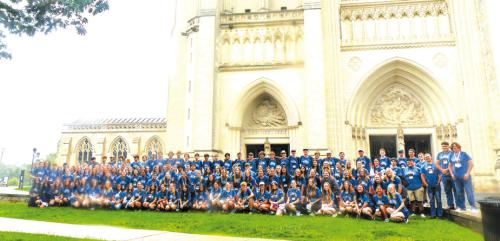 Fayette Electric Cooperative’s Youth Tour winners join fellow Texas students at the Washington National Cathedral during last year’s trip to the nation’s capital.