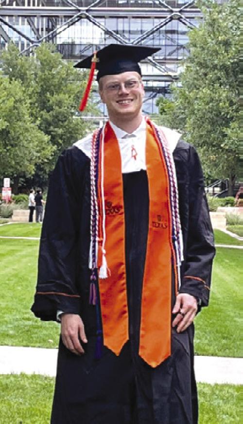 Harold Boehnke’s grandson Adam Boehnke at his recent graduation from the University of Texas.