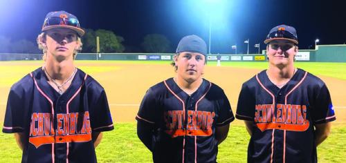 Schulenburg starting pitchers Connor Lichnovksy, Ian Reeves and Owen Brenek.