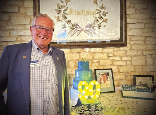 Above: J. Weldon Koenig with his birthday cake September 27, 2025 at the Frisch Auf Valley Country Club. Below: A special birthday citation to J. Weldon Koenig from Texas Gov. Greg Abbott.