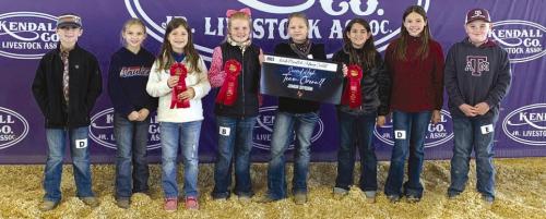 The Junior Team placed second overall in Livestock Judging. Pictured are; Crockett Guenther, Brylee Brugger, Meredith Carruthers, Kaisley Janecka, Kinley Kutac, Adalyn Carrales, Alexis Berckenhoff, and Abraham McBride.