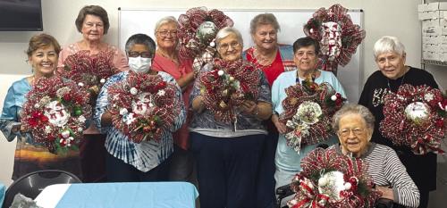 Martha Beckmann taught a very festive wreathmaking class last month. Participating in the Artful Friday class held at Arts For Rural Texas include Martha Beckmann, Delores Bittner, Janice Collins, Lillian Vanicek, Cynthia Meyer, Cathy Besetsny, Julie Hill, Irene Janda, and Mary Ann Jurica.