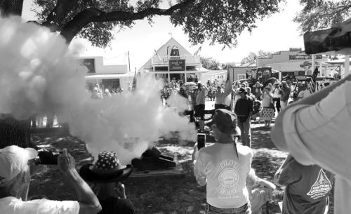 Cannon Blast Starts Parade in Round Top