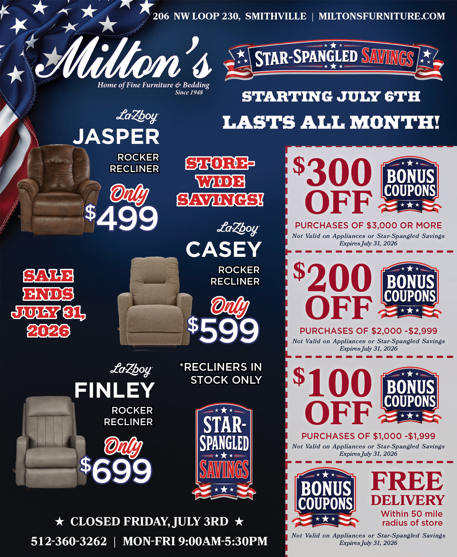 Milton's - Home of Fine Furniture & Bedding